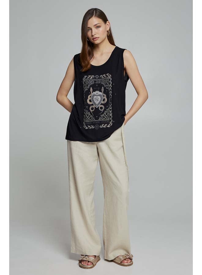 BSB Sleeveless blouse with print - Image 3