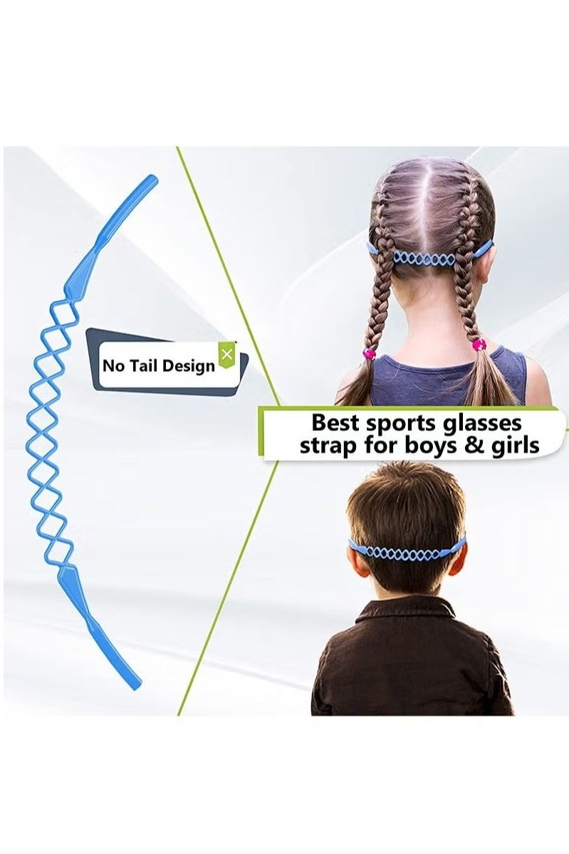 نظارات للأطفال أحزمة نظارات رياضية أحزمة حبل 5 حزمة أحزمة نظارات شمسية نظارات غير انزلاق نظارات صبي حامل أحزمة ، تصميم ثقب 2 يناسب معظم النظارات (5 ألوان) - Image 3