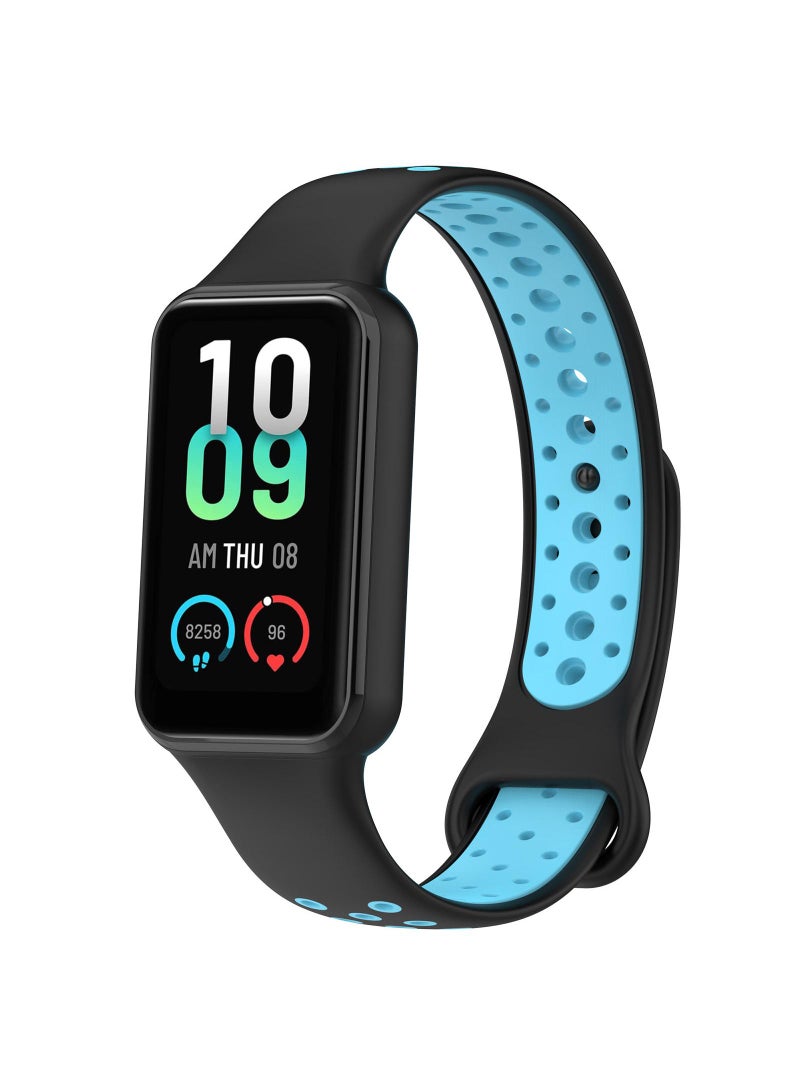 1 قطعة حزام ساعة لساعة Redmi Band 2/Xiaomi Band 8 Active، أسود/أزرق - Image 2