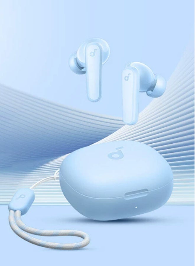 True wireless earbuds with 10mm drivers for powerful bass, Bluetooth 5.3 support, up to 30 hours of battery life, IPX5 waterproof rating, AI clear call function , and 22 preset EQ modes adjustable via the app. (Blue)  - Image 1