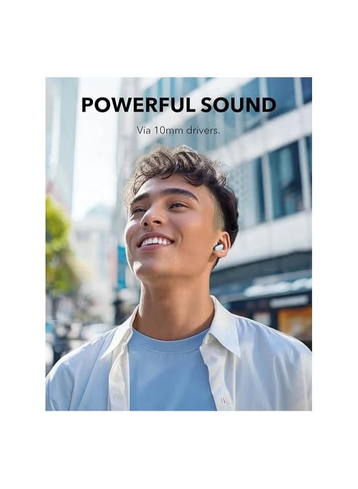 True wireless earbuds with 10mm drivers for powerful bass, Bluetooth 5.3 support, up to 30 hours of battery life, IPX5 waterproof rating, AI clear call function , and 22 preset EQ modes adjustable via the app. (Blue)  - Image 3