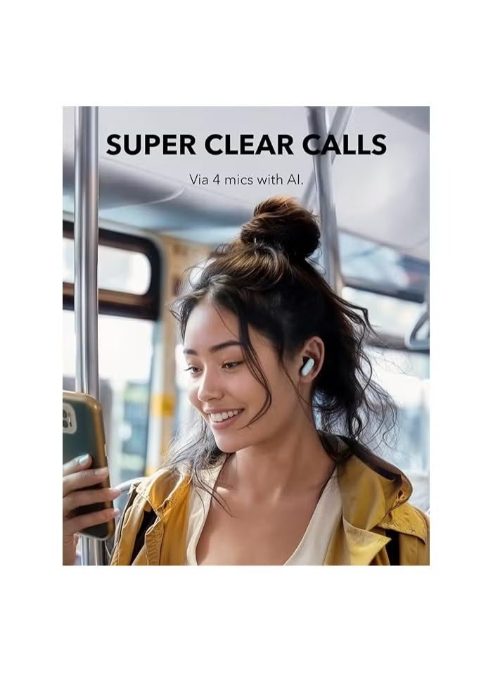 True wireless earbuds with 10mm drivers for powerful bass, Bluetooth 5.3 support, up to 30 hours of battery life, IPX5 waterproof rating, AI clear call function , and 22 preset EQ modes adjustable via the app. (Blue)  - Image 4