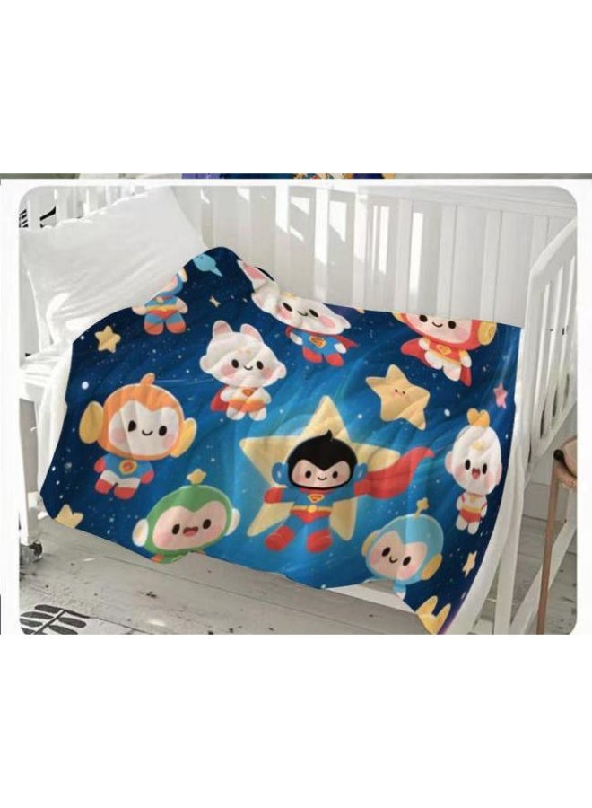 عام بطانية رقيقة من الفانيلا الكرتونية للأطفال والرضع (دافئة ومريحة، ومناسبة للنوم والألعاب) 70 سم * 100 سم - Image 2