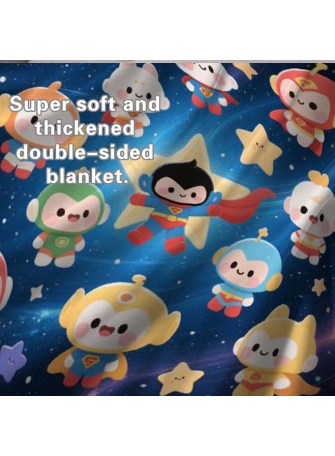 عام بطانية رقيقة من الفانيلا الكرتونية للأطفال والرضع (دافئة ومريحة، ومناسبة للنوم والألعاب) 70 سم * 100 سم - Image 1