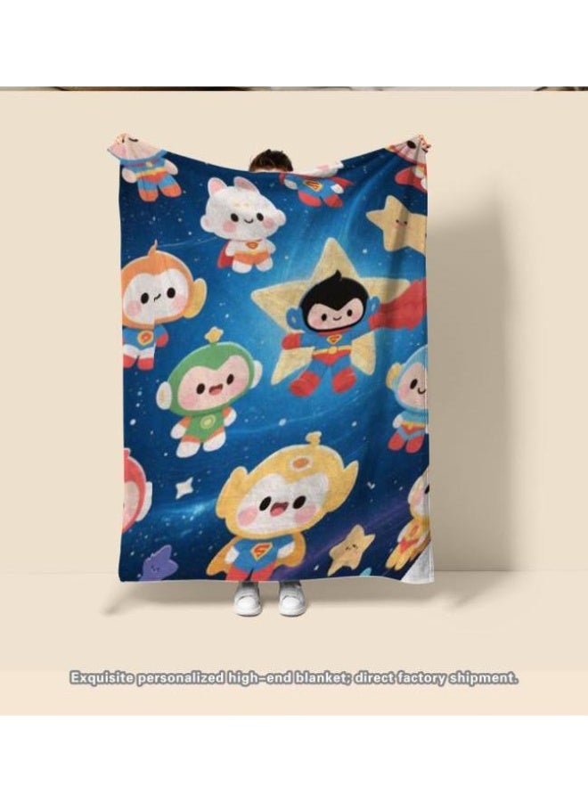 عام بطانية رقيقة من الفانيلا الكرتونية للأطفال والرضع (دافئة ومريحة، ومناسبة للنوم والألعاب) 70 سم * 100 سم - Image 3