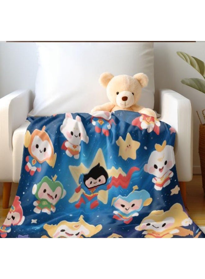 عام بطانية رقيقة من الفانيلا الكرتونية للأطفال والرضع (دافئة ومريحة، ومناسبة للنوم والألعاب) 70 سم * 100 سم - Image 4