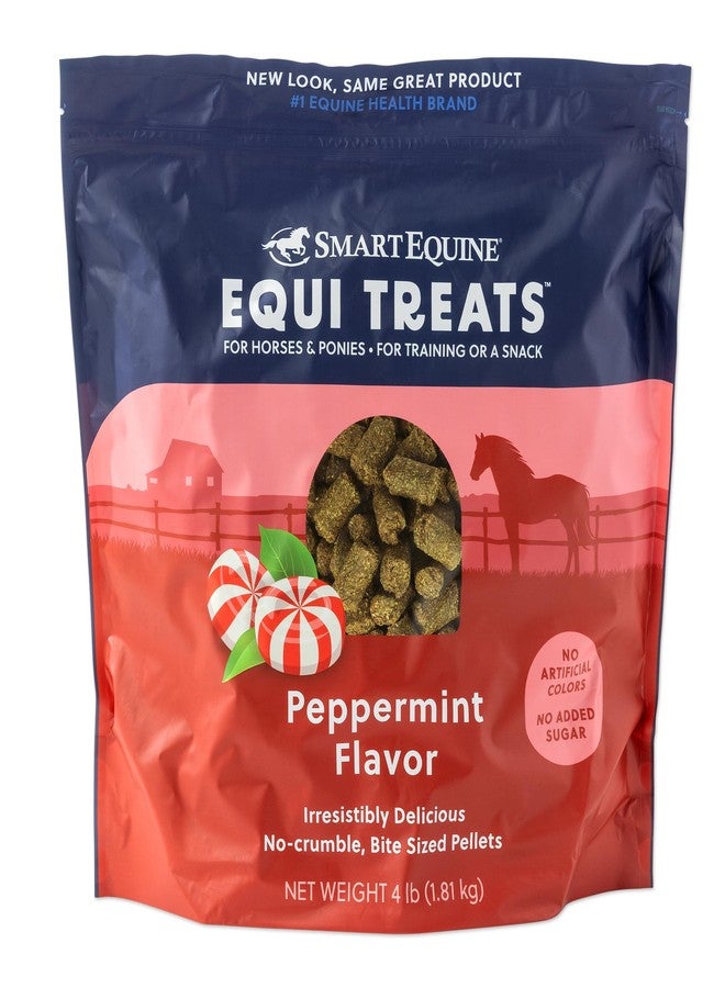 SmartEquine Uckele SmartEquine Equi Treats | Made with Timothy Grass & Sunflower Meal | High-Fiber Horse Treats | Low ESC & Starch | Bite-Sized | No Added Sugar | Cookies for Horses | 4 LB (4 LB, Peppermint). - Image 1