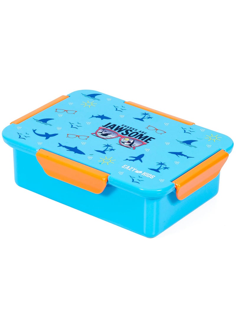 Eazy Kids صندوق غداء قابل للتحويل من 1 ، 2 ، 3 ، 4 قسم على شكل قرش رائع - أزرق - Image 1