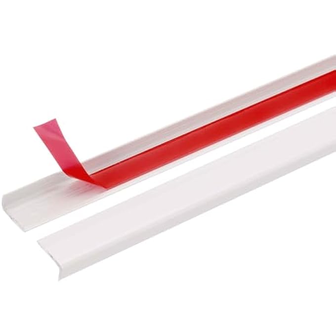 20PCS TILE EDGE TRIM 12" X 0.4" PEEL AND STICK BACKSPLASH TRIM ALUMINUM ALLOY SELF ADHESIVE L-SHAPE OUTSIDE CORNER STRIP FOR KITCHEN TAILGATES MIRROR FRAME FURNITURE, MATTE WHITE - Image 1