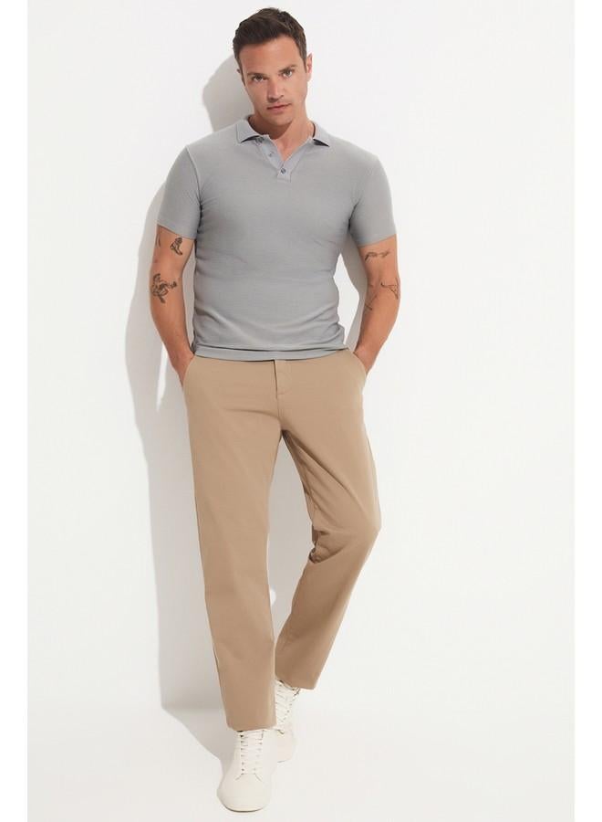 جون تيشيرت رجالي مطبوع رمادي فاتح - Image 1