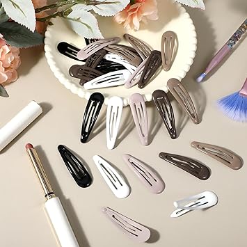 Bremorou 30Pcs Snap Hair Clips Women Matte Finish Colorful Color AntiSlip Snap Clip Water Drop Non Slip Hair Barrettes For Thick And Thin Fine Hair Heavy Coated Metal Hair Clips Accessory Mixed Color 19 - Image 4