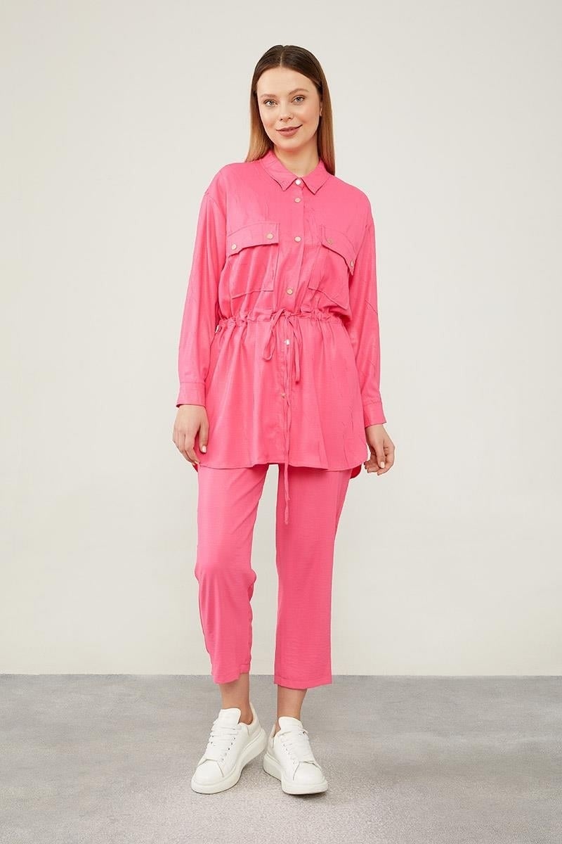 Levidor Fuchsia Waist Drawstring Trousers Sports Suit - Image 2