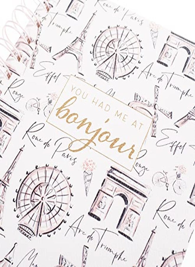 Graphique Medium Vegan Leather Spiral Journal - Meet Me in Paris - 192 Lined Pages - Perfect for Taking Notes, Lists and More (6" x 8"),SCWS011 - Image 2