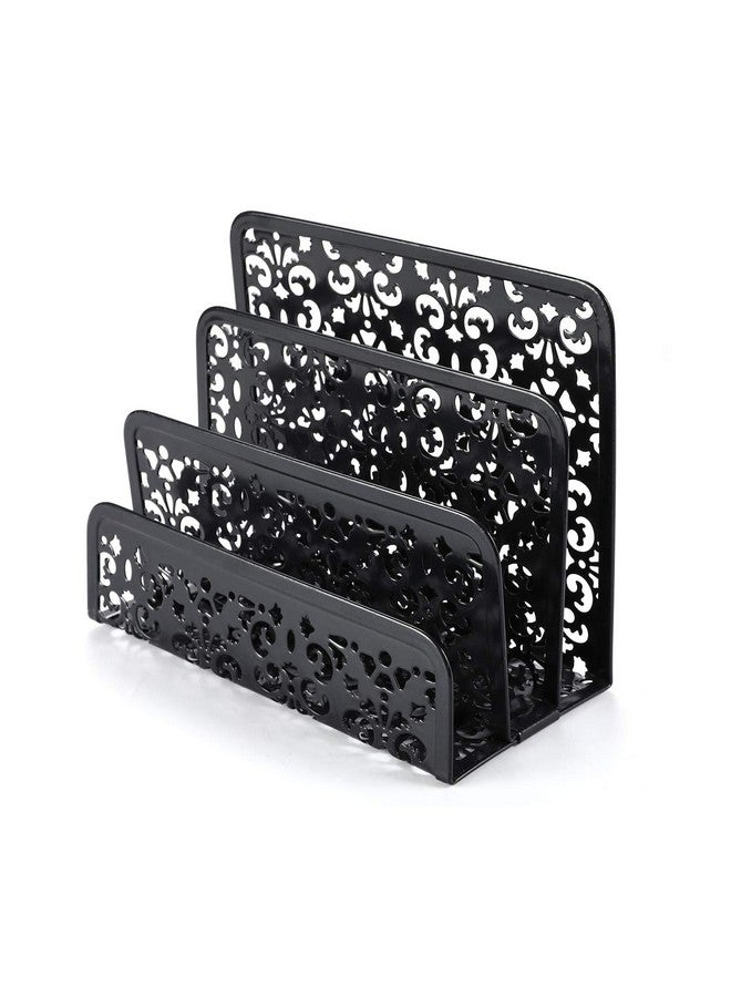 EasyPag 5Piece Desk Organizer Accessories Set 2 Tier Desk Trayletter Sorter Pen Holderbusiness Card Holder And Stick Note Holder Black - Image 5