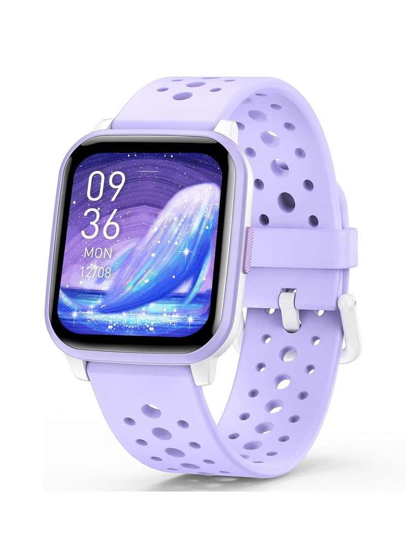 ساعة ذكية للأطفال مع وضع النوم و20 وضعًا رياضيًا و5 ألعاب ومقياس الخطوات - هدايا عيد ميلاد ممتعة للأطفال من سن 4 إلى 16 عامًا (أرجواني) - Image 1
