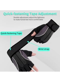 Cuken Weightlifting Gloves, Available For Both Men And Women, Non-Slip Silicone And Wrist Support With Adjustable Velcro Straps, Suitable For Fitness Training Weightlifting, Cycling (Black)  - Image 2
