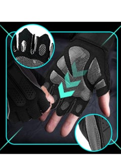 Cuken Weightlifting Gloves, Available For Both Men And Women, Non-Slip Silicone And Wrist Support With Adjustable Velcro Straps, Suitable For Fitness Training Weightlifting, Cycling (Black)  - Image 4