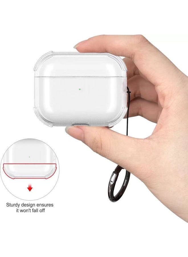 مناسبة لغطاء حماية AirPods Pro 3، غطاء شفاف من TPU ناعم لـ AirPods Pro 3، يأتي مع مجموعة أدوات تنظيف وسلسلة مفاتيح. شفاف. - Image 5