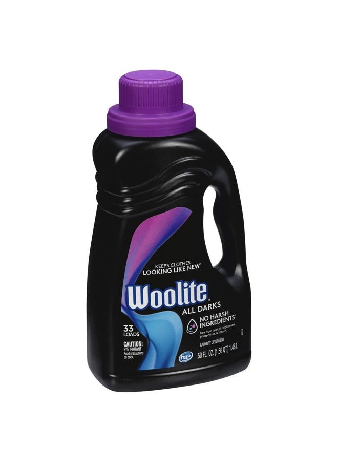 Woolite Darks Defense Liquid Laundry Detergent, 33 Loads, 50 Fl Oz, Regular & HE Washers, Packaging May Vary