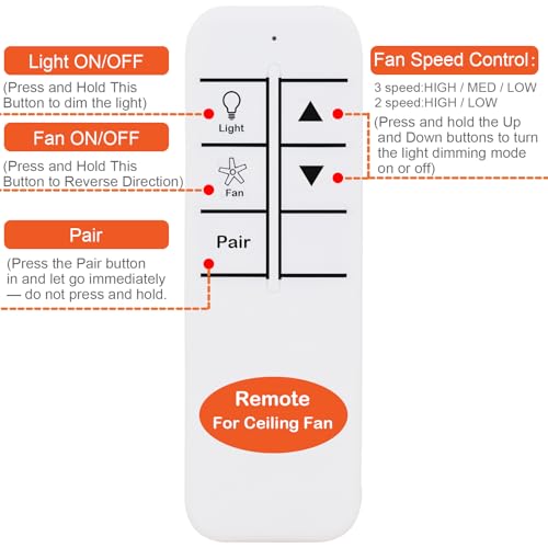 DALAZHAER Replacement for Hunter Ceiling Fan Remote Control K6266-02,K6266-03,K6266-04,K6266-13,Compatible with Green Receiver Only (Not for Black/Blue/White Receivers) - Image 3