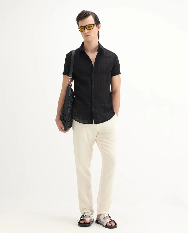 Rare Rabbit Men's Regular Fit Checked Shirt
