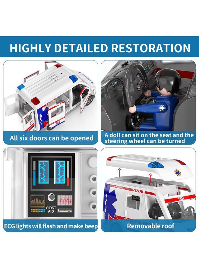 TEMI Ambulance Toy for Kids 3 4 5 6 7 8 Years Old Friction Powered Truck with Light and Sound Emergency Vehicle Toys for Boys Girls Gifts for Age 3-12 Boys Girls - Image 3