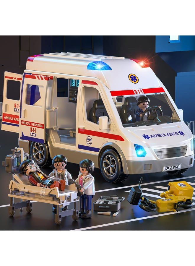 TEMI Ambulance Toy for Kids 3 4 5 6 7 8 Years Old Friction Powered Truck with Light and Sound Emergency Vehicle Toys for Boys Girls Gifts for Age 3-12 Boys Girls - Image 2
