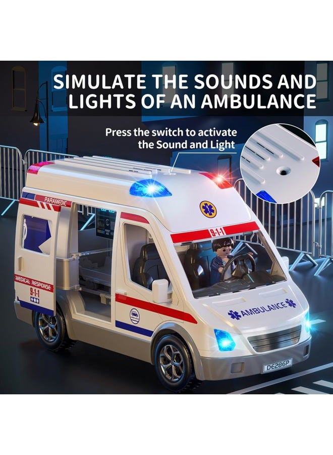 TEMI Ambulance Toy for Kids 3 4 5 6 7 8 Years Old Friction Powered Truck with Light and Sound Emergency Vehicle Toys for Boys Girls Gifts for Age 3-12 Boys Girls - Image 4