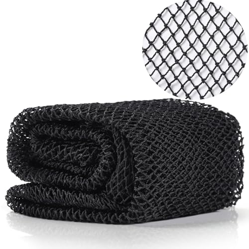 JASSINS African Net Long Bath Net Sponge,JASSINS Bathing Body Exfoliating Shower Body Back Scrubber Skin Smoother,Stretch Length to 66 INCH (Black) - Image 1