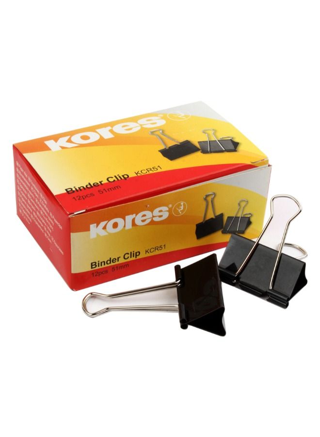 Kores clip binder black 51 mm - 12 pcs
