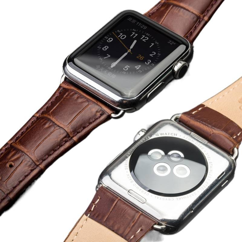سوار ساعة ذكية سوار نايلون حلقي متوافق مع Apple Watch 38/40/41/42/44/45/49mm بملاءمة قابلة للتعديل وحزام بديل باللون بني قابل للتعديل - Image 2