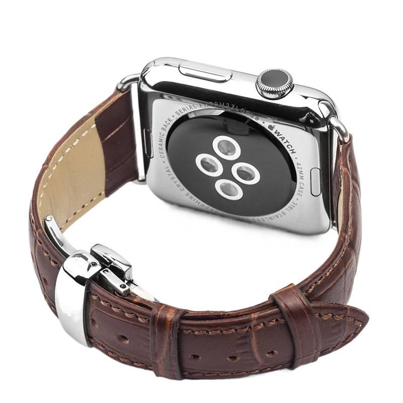 سوار ساعة ذكية سوار نايلون حلقي متوافق مع Apple Watch 38/40/41/42/44/45/49mm بملاءمة قابلة للتعديل وحزام بديل باللون بني قابل للتعديل - Image 5