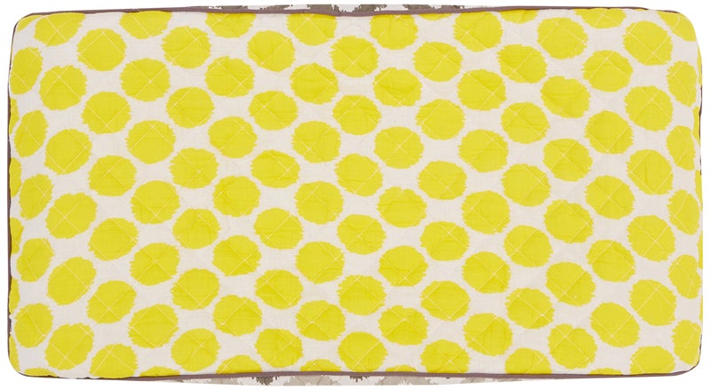Bacati Ikat Zigzag Grey & Muslin Yellow Dots Changing Pad Cover - Image 2