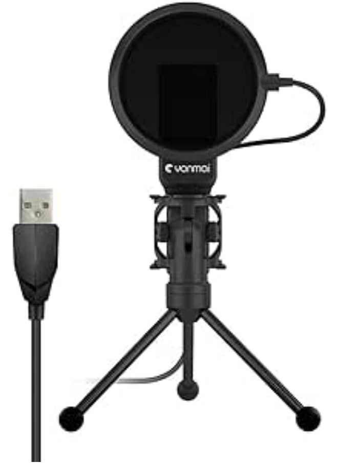 Yanmai - Yanmai SF-777 Gaming Desktop USB Microphone Condenser Microphone with Folding Stand Tripod P-o-p Filter for PC Video Recording - Image 1