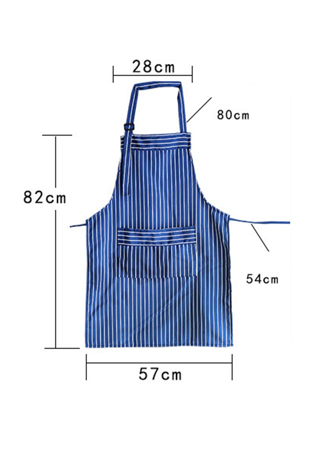 Deo King Striped Kitchen Apron With Adjustable Neck Strap Blue 57x82cm - Image 4