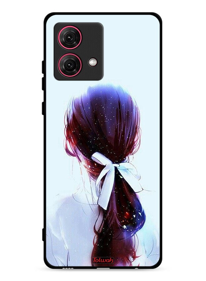 Tolwak Motorola Moto G84 5G Protective Case Cover Tie Hair With Hairband Girl Art - Image 1