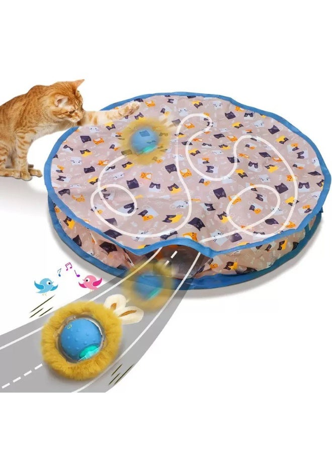 Automatic Cat Toys Ball，Rechargeable Interactive Cat Ball With Combining Cloth - Smart Motion Activate Electric LED Light For Indoor Cats Automatic - Image 1
