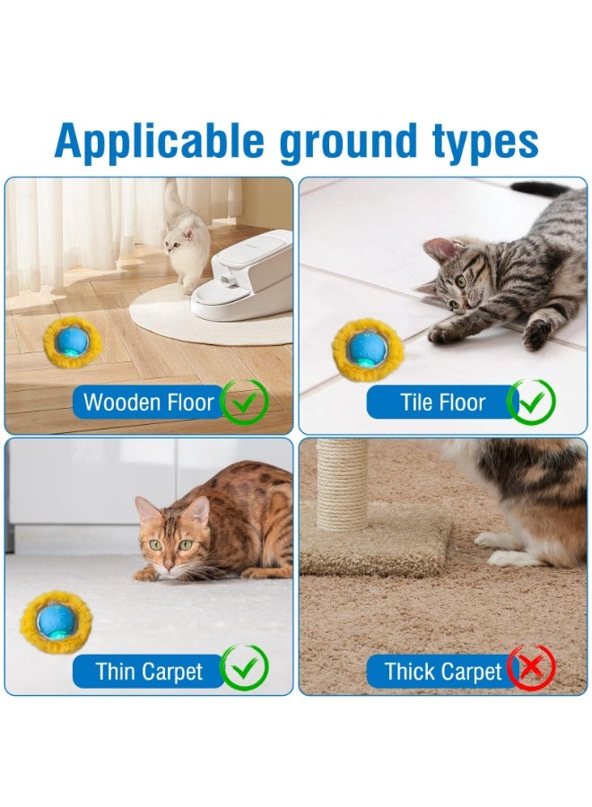 Automatic Cat Toys Ball，Rechargeable Interactive Cat Ball With Combining Cloth - Smart Motion Activate Electric LED Light For Indoor Cats Automatic - Image 5
