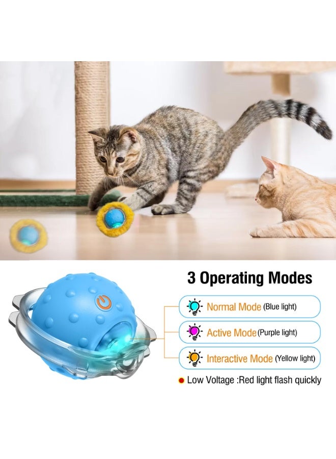 Automatic Cat Toys Ball，Rechargeable Interactive Cat Ball With Combining Cloth - Smart Motion Activate Electric LED Light For Indoor Cats Automatic - Image 2