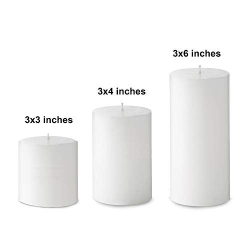 AURA DECOR AuraDecor Unscented Pillar Candle Set of 3 | Votive Candles for Home Decor | Diwali Decoration Long Burning, Smokeless, Dripless | Parraffin Wax (3x3, 3x4, 4x6 Inches) - Image 2