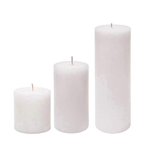 AURA DECOR AuraDecor Unscented Pillar Candle Set of 3 | Votive Candles for Home Decor | Diwali Decoration Long Burning, Smokeless, Dripless | Parraffin Wax (3x3, 3x4, 4x6 Inches) - Image 3