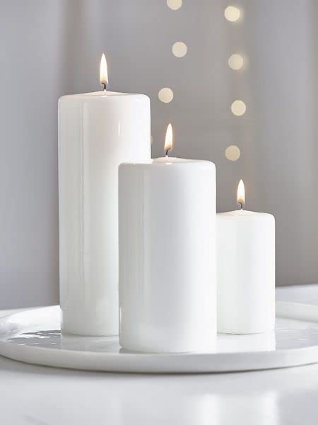 AURA DECOR AuraDecor Unscented Pillar Candle Set of 3 | Votive Candles for Home Decor | Diwali Decoration Long Burning, Smokeless, Dripless | Parraffin Wax (3x3, 3x4, 4x6 Inches) - Image 4