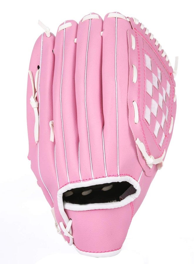 GROOFOO Baseball Glove and Ball for Kids/Youth/Adults Softball Teeball Training, Left Hand Glove with Soft Ball Set- 9.5" Pink - Image 2