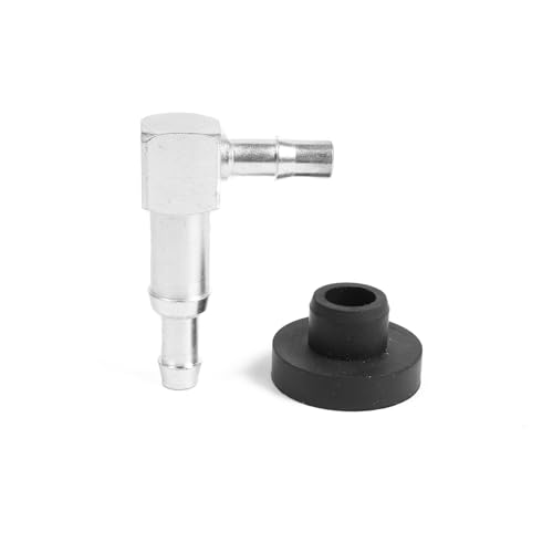JADSOrBoBi Fuel Elbow 14 Line 90 Degree Gas Tank Fitting with Rubber Grommet Fits 12Inch Drilled Hole LeakFree Seal for Fuel Oil Water and Coolant - Image 1