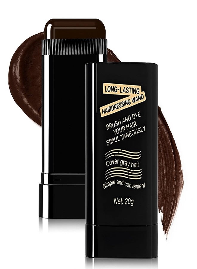 Keli Instant Hair Color Stick for White Hair Coverage - Temporary Root Touch Up Comb for Men & Women - Waterproof & Sweatproof Hair Dye Stick for Quick Gray Conceal (Brown, 20gm) - Image 1