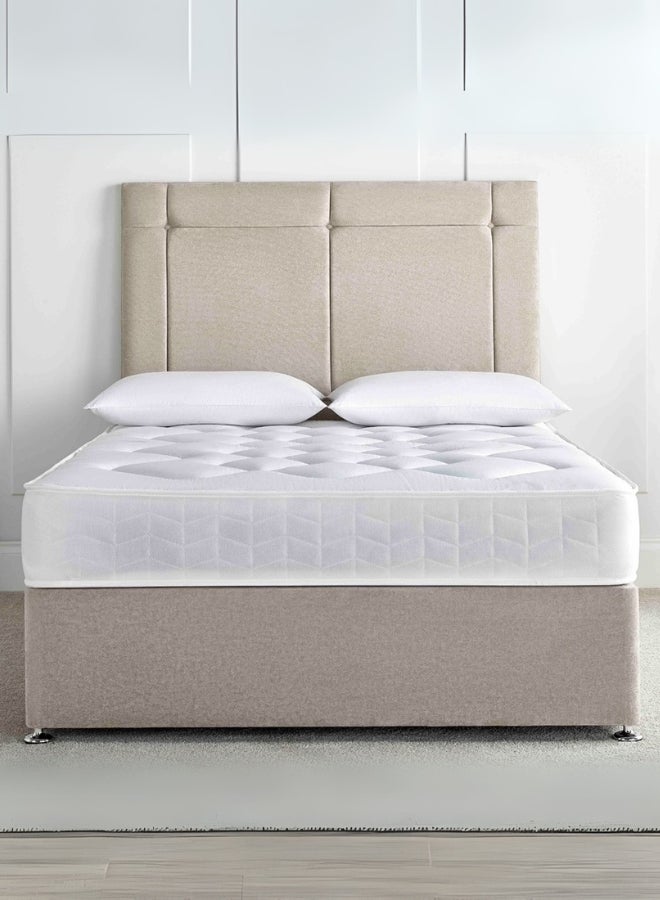 Bed and Mattress Home Moonlit Comfort Tufted Upholstered Single Size ( Mattress Size 100 X 190 CM ) Dark Beige Color Bed Size 198 W X 100 L CM ( Mattress Sold Separately ) 
