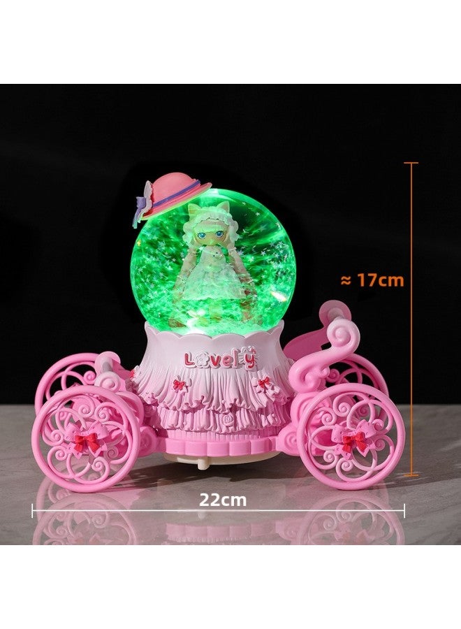Lolita Princess Cartoon Carriage Crystal Ball Music Box Music Box Snow Light Toys Holiday Gifts Wholesale-Color:Lolita Princess Purple-Dimensions:Large Internal Rotation + Music Loop Automatic Snow Light  - Image 5
