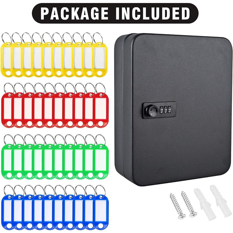 Key Steel Security Cabinet Box, Key Box Wall Mount with Combination Lock, Steel Security Locking Keys Cabinet, Storage Key Lock Box with Code, Key Management Cabinet 48 Key (Combination Lock - Image 3
