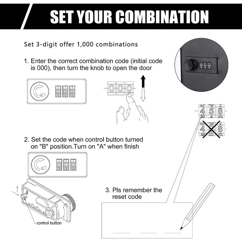 Key Steel Security Cabinet Box, Key Box Wall Mount with Combination Lock, Steel Security Locking Keys Cabinet, Storage Key Lock Box with Code, Key Management Cabinet 48 Key (Combination Lock - Image 2