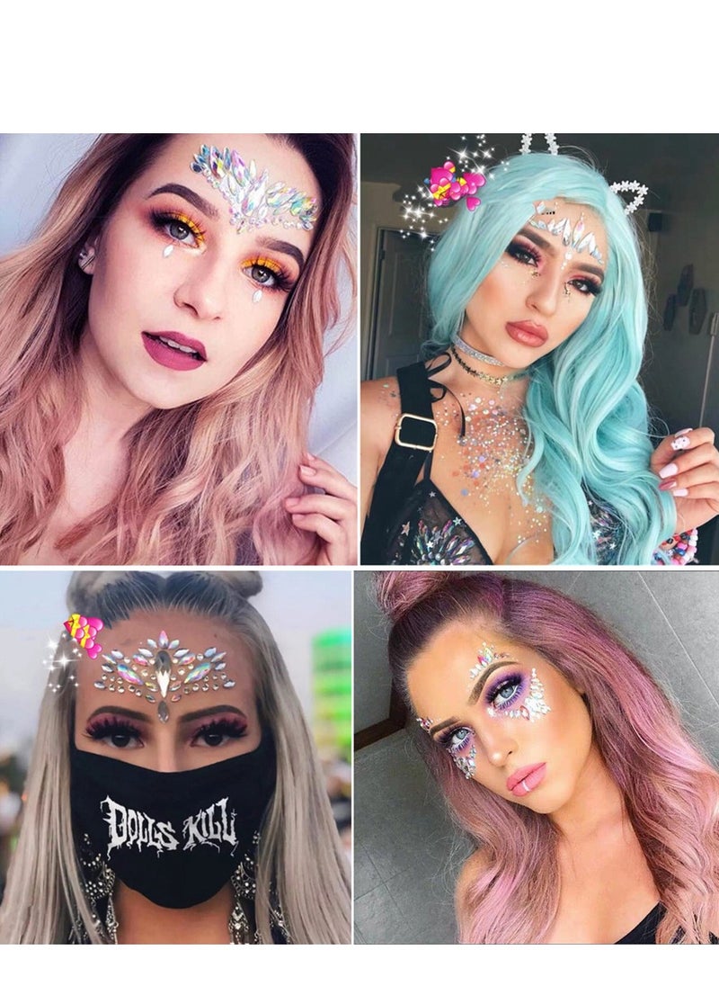 Generic Iridescent Tears Face Gems Temporary Tattoo Sticker  - Image 4